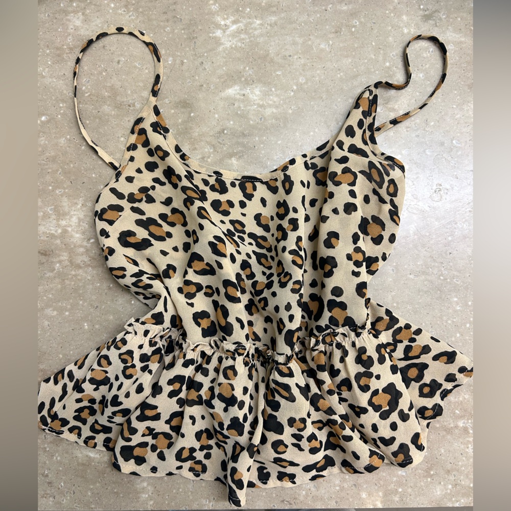 Forever 21 Animal Print Camisole - Tan and Black